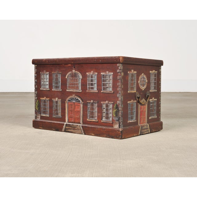 Country English Mahogany Georgian House Facade Decorated Box For Sale - Image 15 of 17