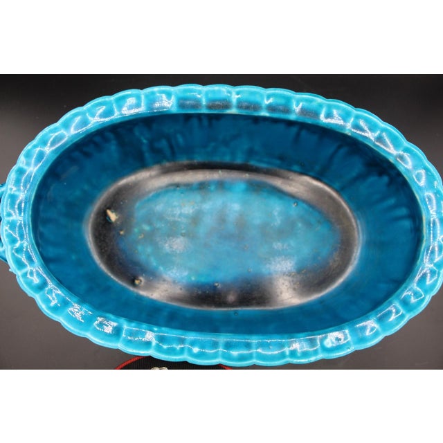 Blue Oval Ceramic Planter by Théodore Deck For Sale - Image 8 of 11