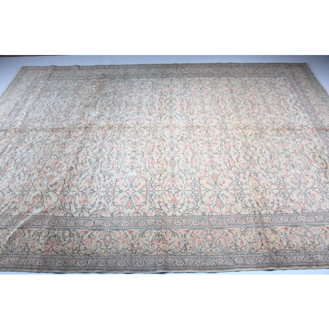 1940s 1940s Flower Design Kayseri Rug For Sale - Image 5 of 13