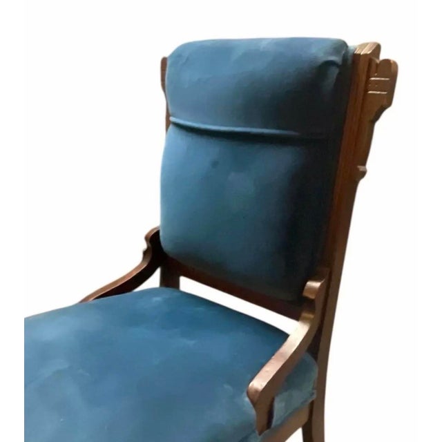 Late 19th Century Pair of Antique Victorian Eastlake Slipper Chairs – Pair, Solid Wood & Velvet Upholstery For Sale - Image 5 of 10
