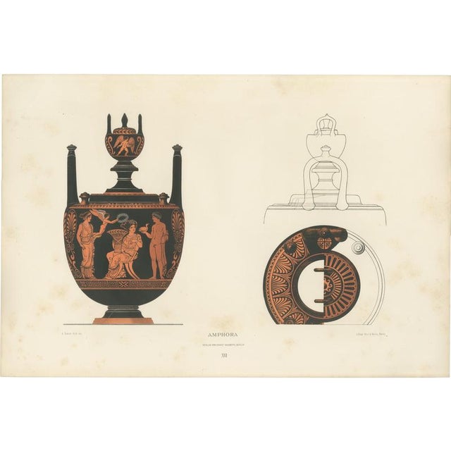 Albert Genick, Greek Lidded Amphora with Classical Figures, 1883, Lithgraph For Sale - Image 10 of 10