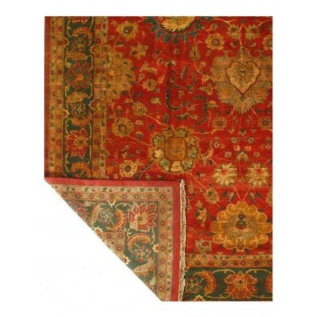Traditional Pasargad Rust Fine Hand-Knotted Agra Rug For Sale - Image 3 of 4