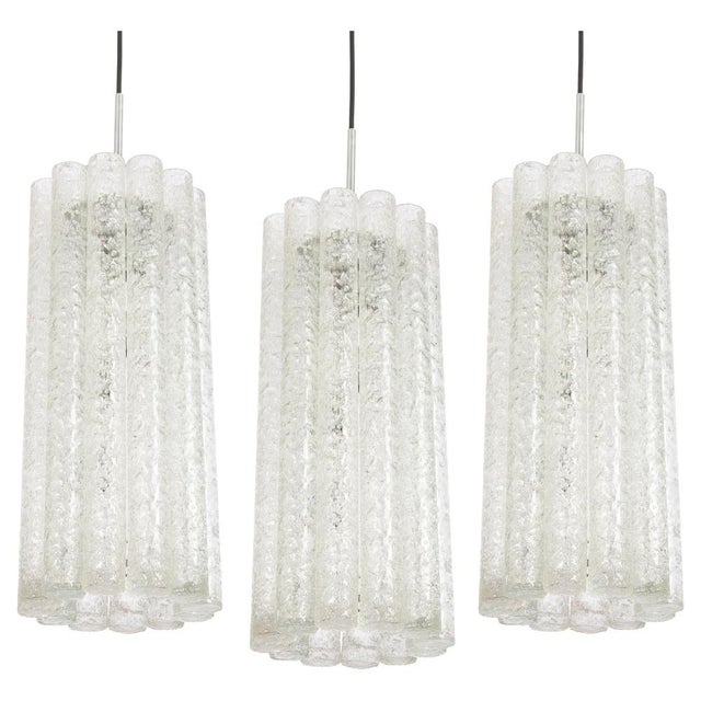 Large Murano Tubes Pendant Light attributed to Doria, 1970s For Sale - Image 15 of 15