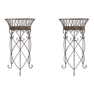 Provençal-Style Metal Planters - a Pair For Sale