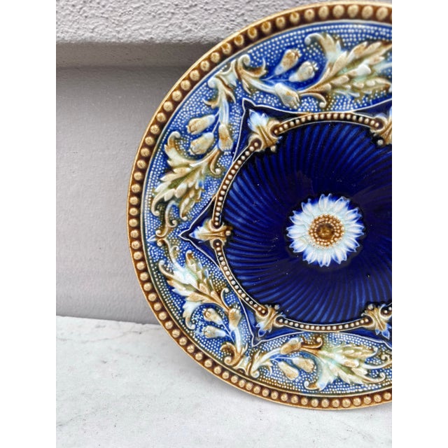 Rococo 19th Century French Majolica Navy Plate For Sale - Image 3 of 4