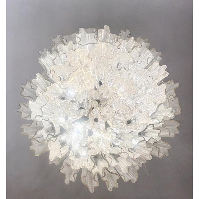 Mid-Century Modern Glass Suspension Chandelier, Italy, 1970s For Sale - Image 4 of 9