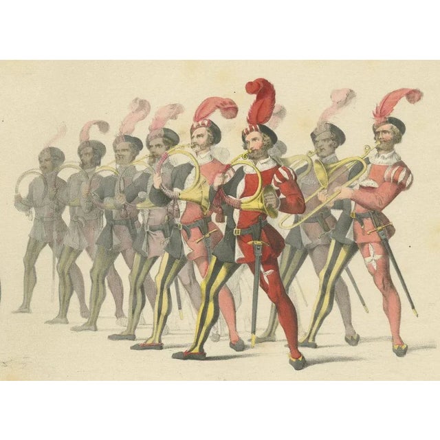 H. Jenny, Marten Banner Carrier and Swiss Military Musicians in Festive Procession, 1855, Print For Sale - Image 6 of 10
