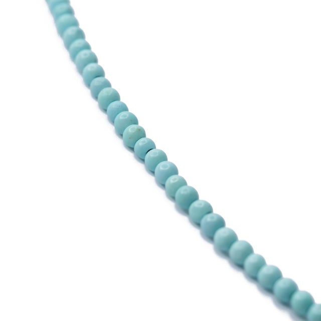 2020s Tiny Turquoise 14k Gold Necklace For Sale - Image 5 of 5