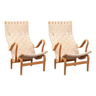 Vintage Pernilla Lounge Chairs by Bruno Mathsson for Dux, 1969, Set of 2 For Sale