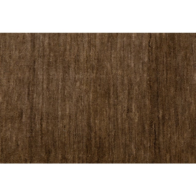 12x16 Apadana's Modern Gabbeh Hand-Loom Wool Area Rug in Chestnut Brown For Sale - Image 10 of 10