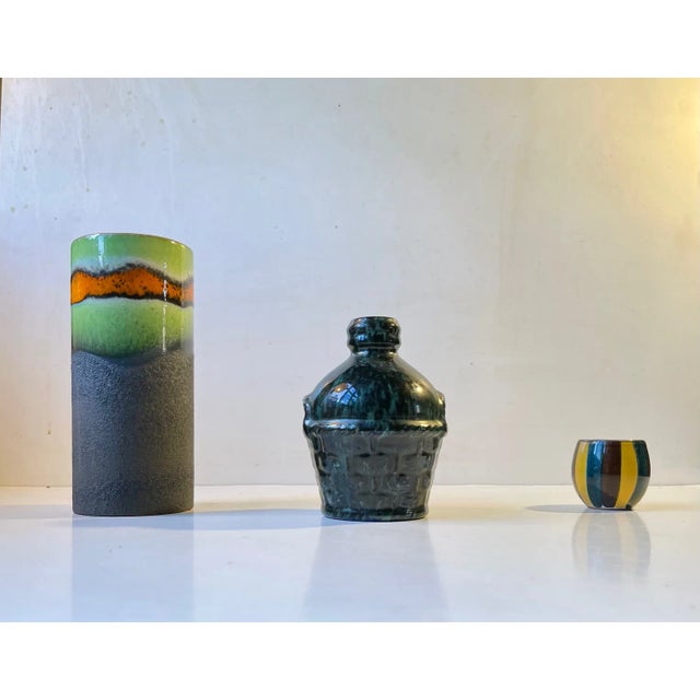 Scandinavian Modern Studio Vases in Glazed Ceramic, 1960s, Set of 3 For Sale - Image 11 of 11