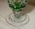 Vintage Handmade Green Czech Cut to Clear Crystal Glass Tall Ornate Flower Vase For Sale - Image 9 of 10