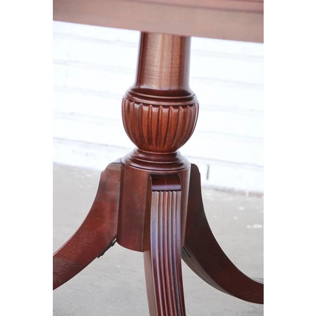 Brown 1960s Bernhardt Regency Style Pedestal Dining Table For Sale - Image 8 of 8