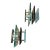 Two 1960s Space Age Steel and Heavy Glass Wall Sconces by Veca For Sale