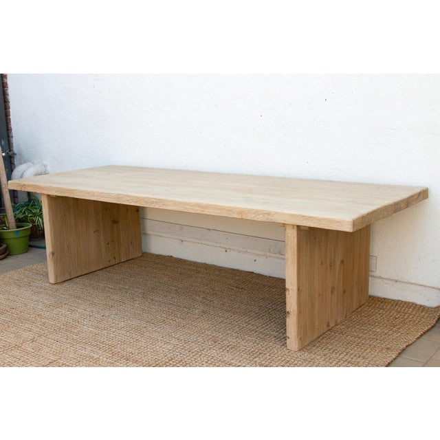 Monumental Solana Reclaimed Wood Pedestal Dining Table For Sale - Image 4 of 10