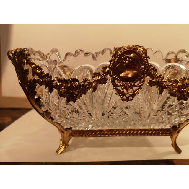 Crystal and Brass Centerpiece Vase For Sale - Image 12 of 18