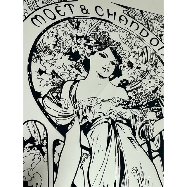 Vintage Art Nouveau Moët & Chandon Advertising Mirror, 1960s For Sale - Image 15 of 18
