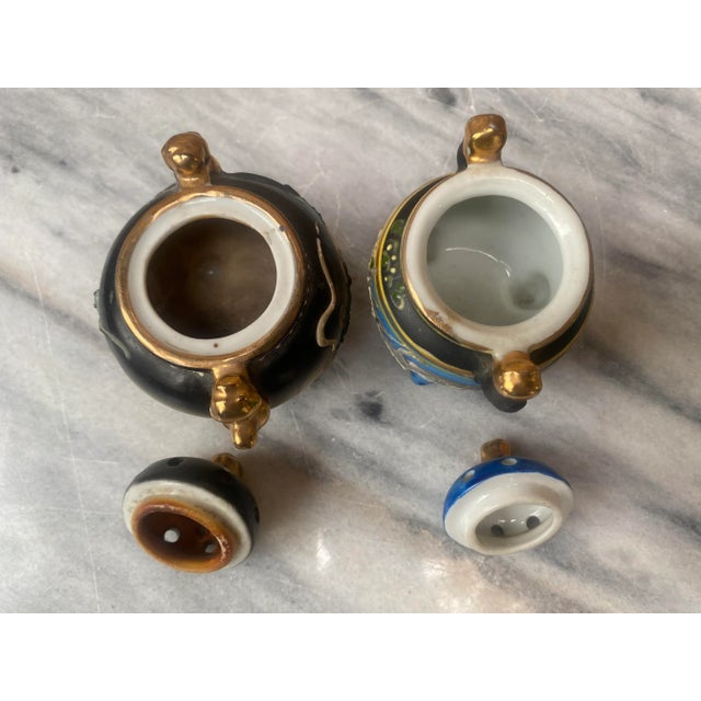 Ceramic Late 20th Century Moriage Hand-Painted Porcelain Incense Holders- a Pair For Sale - Image 7 of 9