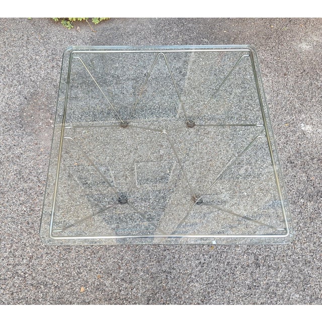 Paolo Piva Coffee Table in Chromed Iron with Glass Top Alanda Style by Paolo Piva, 1970s For Sale - Image 4 of 6