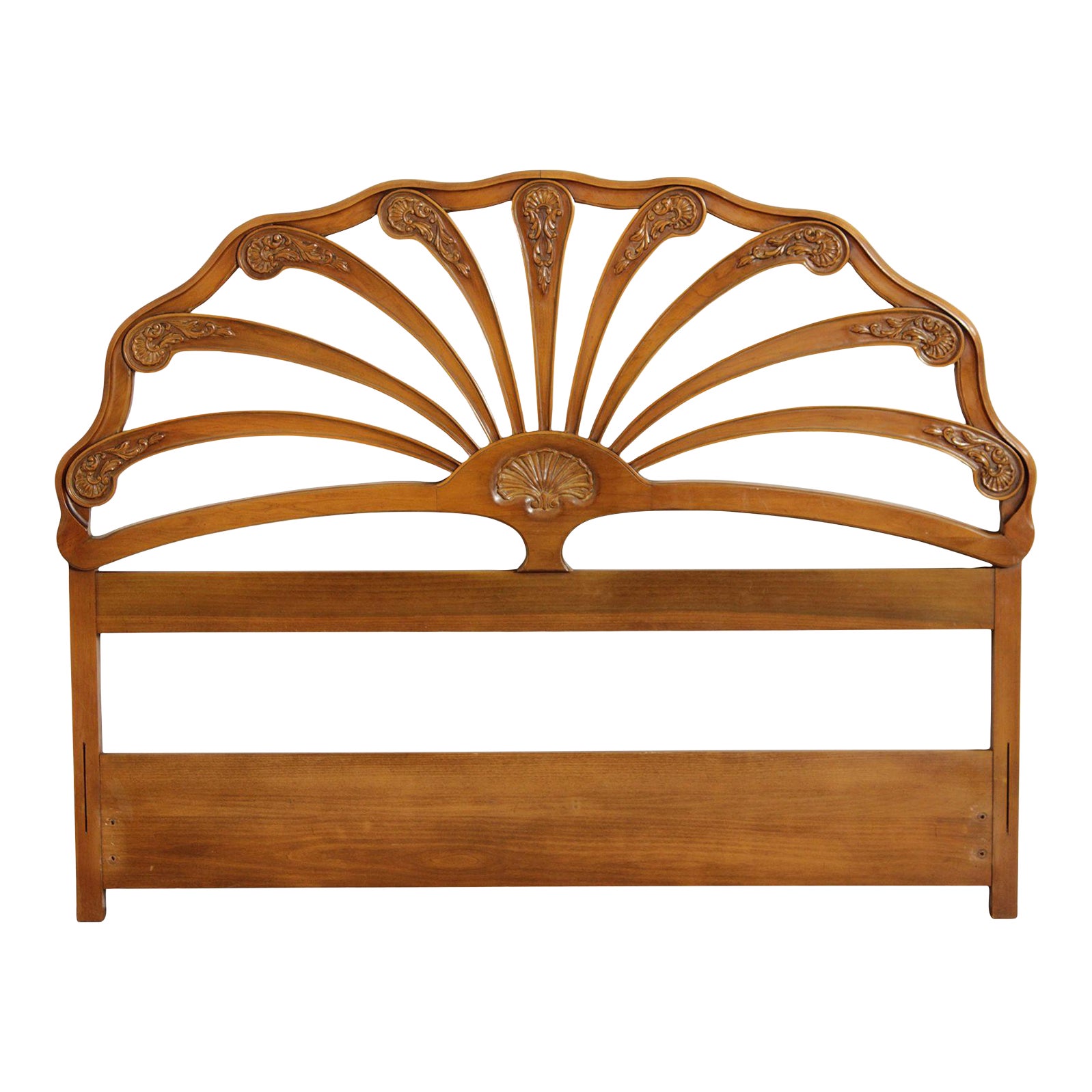 Mid 20th Century Mid Century Art Nouveau Style Carved Queen Size