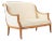 Antique French Art Deco Two-Seat Loveseat Sofa Cream Upholstery 1940s For Sale