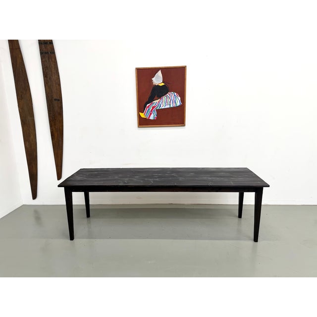 Rediscover vintage furniture in a new light with this large farmhouse table, transformed by the ancient Shou Sugi Ban...