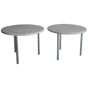 Erwine & Estelle Laverne Marble and Chrome Side Tables