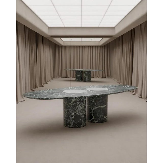 Contemporary Salvante D1 Dining Table in Bianco Namibia Marble by Piotr Dąbrowa For Sale - Image 3 of 6