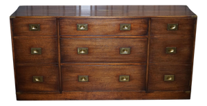 English Military Campaign Sideboard with Brass Fittings from Bevan Funnel, 1950s