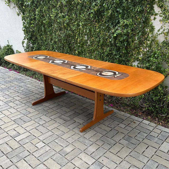 Vintage Danish Modern Teak & Tile Extension Dining Table by Gangso Mobler For Sale - Image 16 of 16