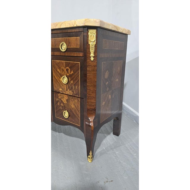 1920s French Marquetry Commode Chest of Drawers, 1920s For Sale - Image 5 of 11