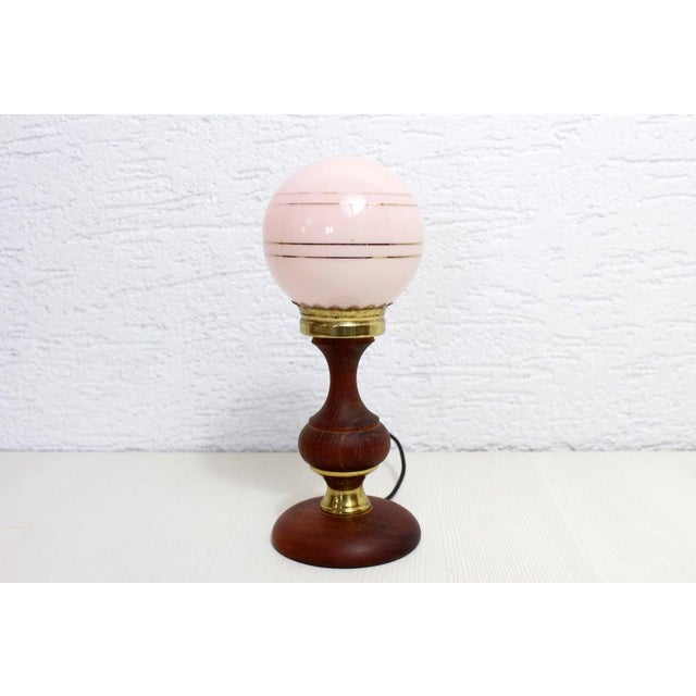 Mood Light in Teak and Pink Clichy Glass, 1960s For Sale - Image 11 of 11
