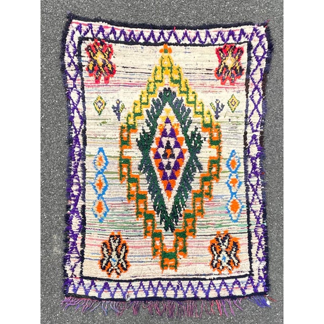 1980's Colorful Berber Azilal Rug For Sale - Image 10 of 10