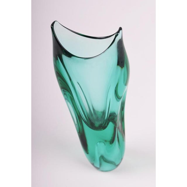 Mid-Century Vase in Thick Glass, Czech, 1950s For Sale - Image 6 of 7