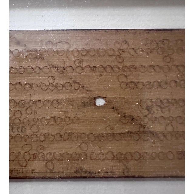 Brown Vintage Burmese Buddhist Scripture on Palm Leaf, Framed For Sale - Image 8 of 11