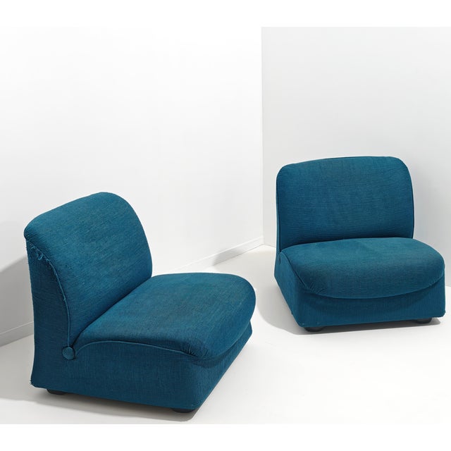 Afra and tobia scarpa made by cassina, italy, ca. 1968 pair of "ciprea" modular armchairs with elastic polyurethane frame,...