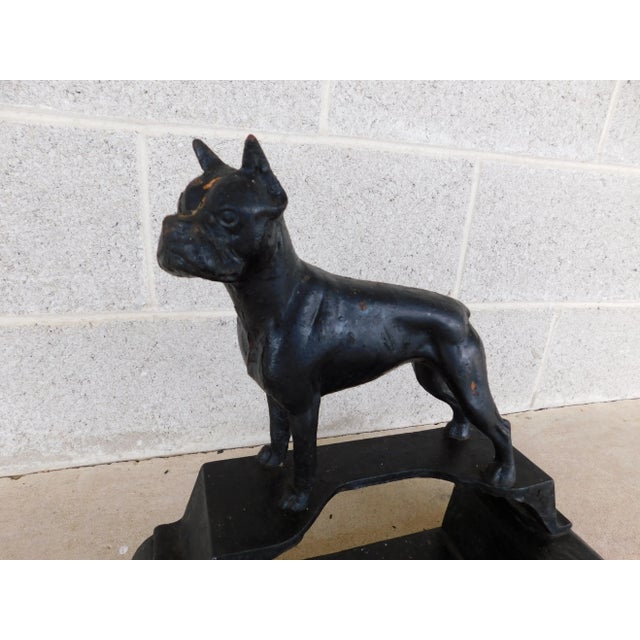 Hubley Manufacturing Company Antique Cast Iron Boxer Bull Dog Boot Scraper For Sale - Image 4 of 13