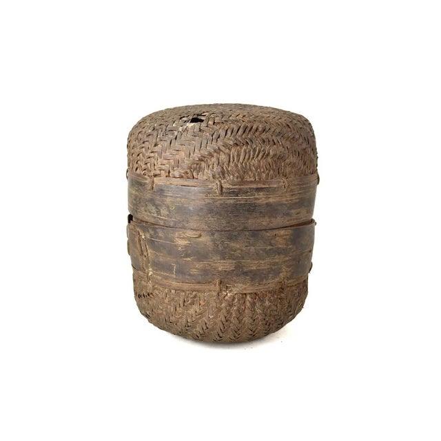Early 20th Century Woven Lidded Basket Zambia For Sale
