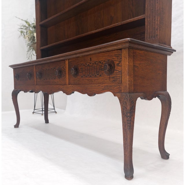 Fine Solid Carved Oak 3 Dove Tail Drawer Server Cupboard Credenza Sideboard MINT For Sale - Image 17 of 18