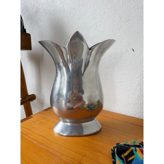 Vintage Vase in Aluminum, 1970s For Sale - Image 11 of 17