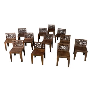 Italian Postmodern Chairs in Corten attributed to Marc Aurel for Metalco, 2010s, Set of 12 For Sale