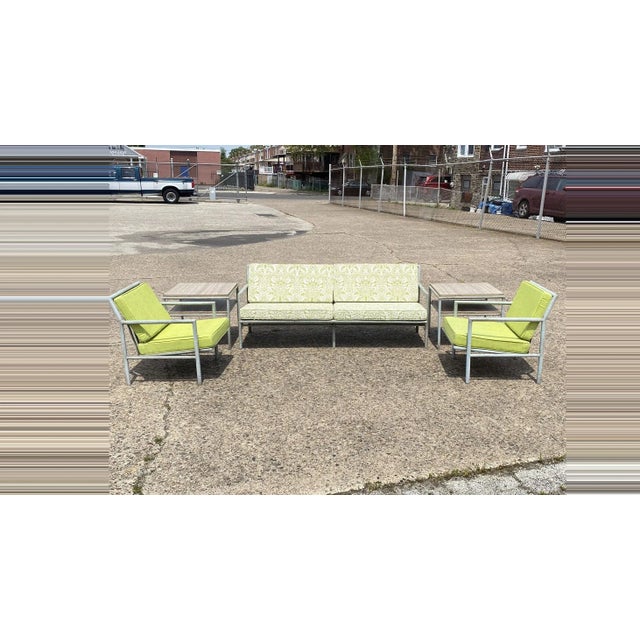 1970s Hauser Hollywood Regency Faux Bamboo Aluminum Metal Patio Sofa