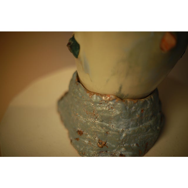 Sculptural Ceramic Vase With Natural Stones, Handmade Pottery, One of a Kind Collectible Decor For Sale - Image 9 of 9