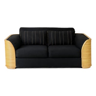 Late 20th Century Pencil Reed Loveseat Sofa For Sale