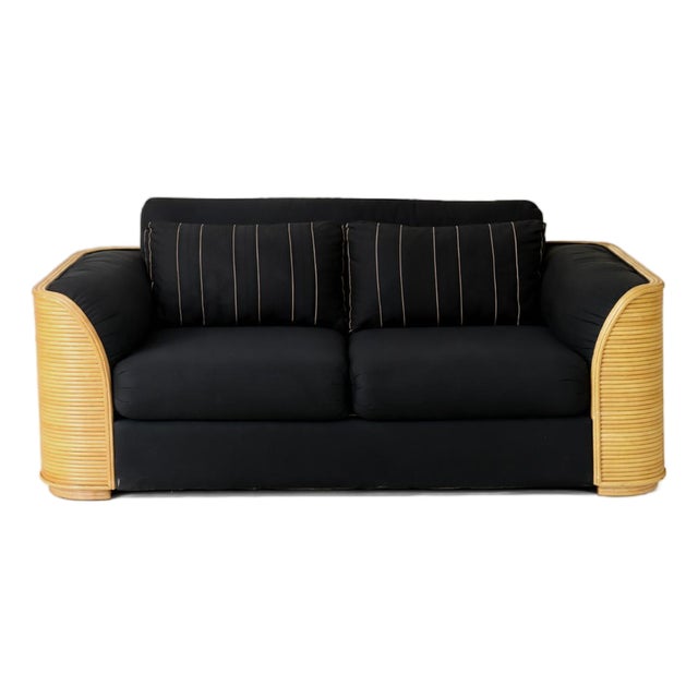 Late 20th Century Pencil Reed Loveseat Sofa For Sale