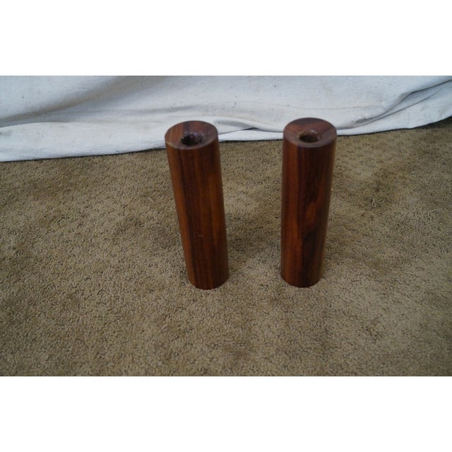 Midcentury Danish Modern Teak Cylinder Candle Sticks A Pair Chairish