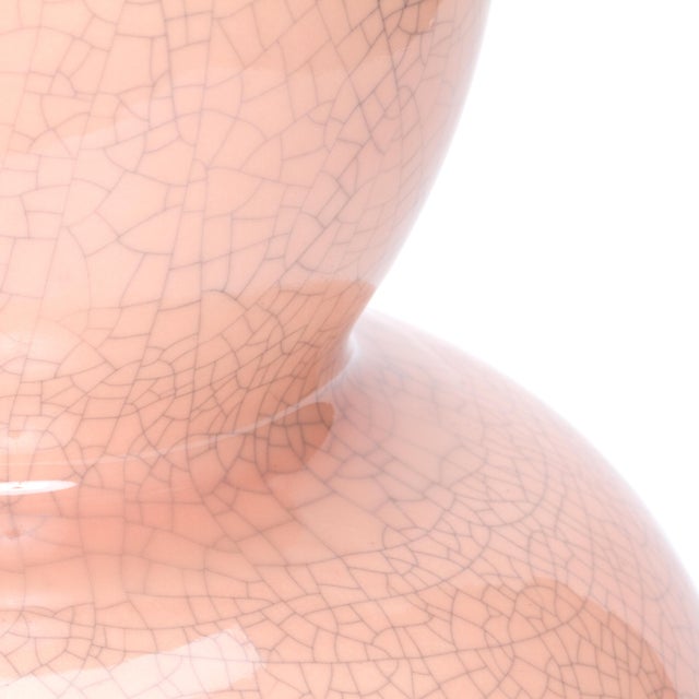 Not Yet Made - Made To Order Casa Cosima Double Gourd Table Lamp, Pink Craquelure/Red Shade For Sale - Image 5 of 7