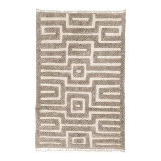 Intricate Maze Hand-Knotted Moroccan Wool Rug | 11'2" X 7'2" | One of a Kind For Sale