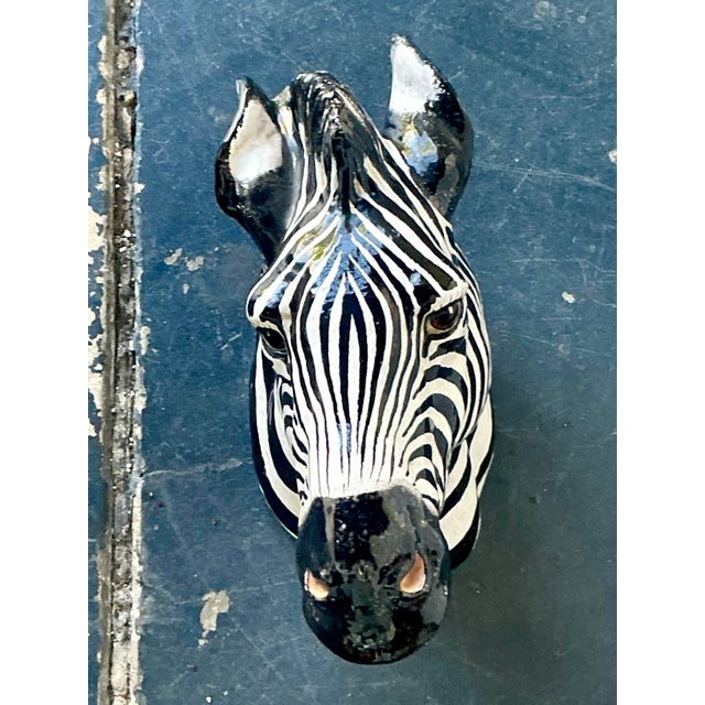 Vintage Italian Glazed Ceramic Zebra For Sale - Image 10 of 12