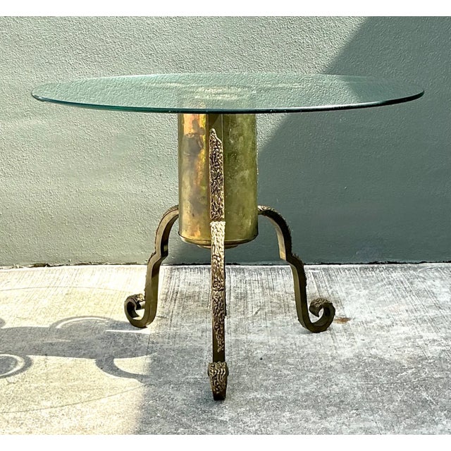Vintage Sculptural Mixed Metal Table Pedestal For Sale - Image 4 of 10